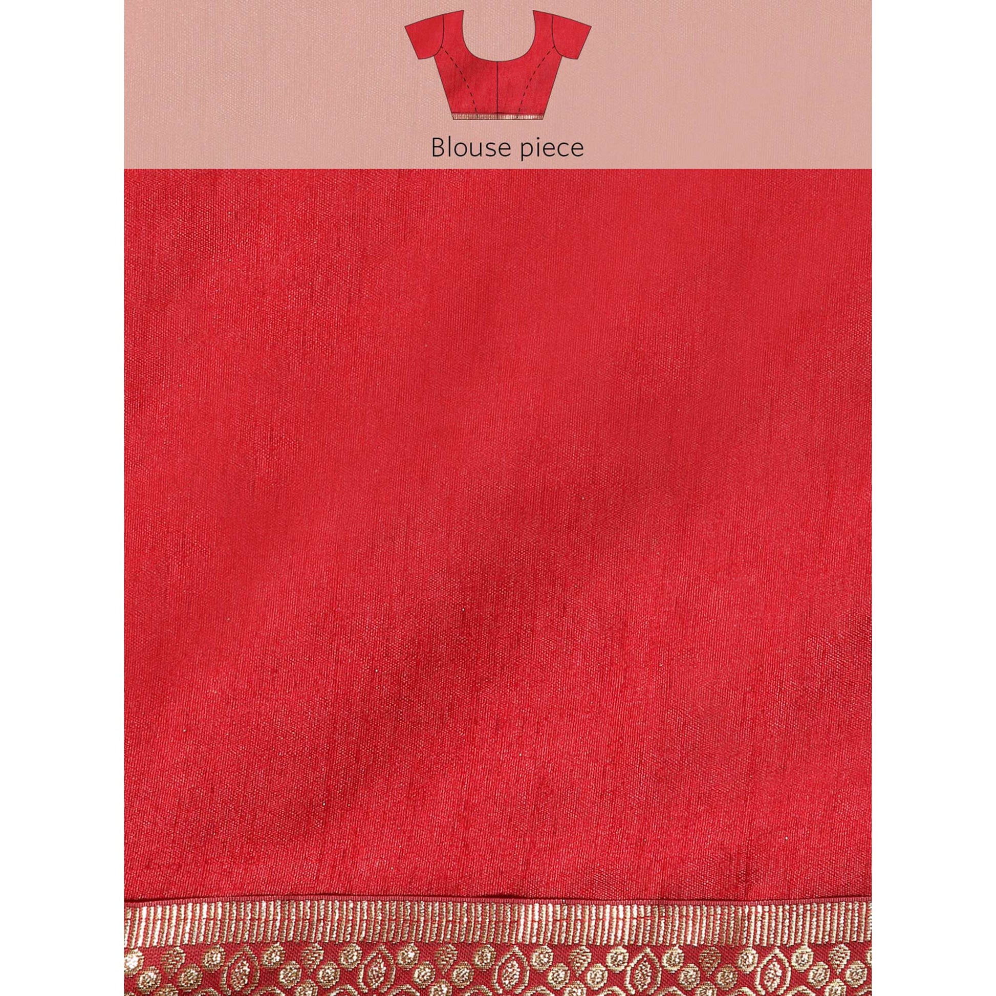 Maroon Floral Foil Printed Vichitra Silk Saree