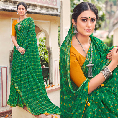 green-printed-chiffon-saree-1