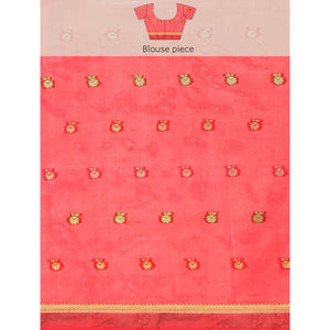 Maroon Woven Organza Saree