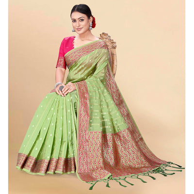green-woven-organza-saree-with-tassels-18