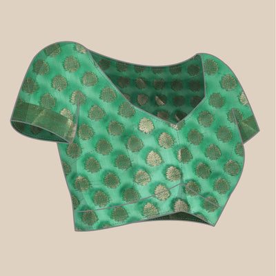 green-woven-organza-silk-saree-with-tassels-2