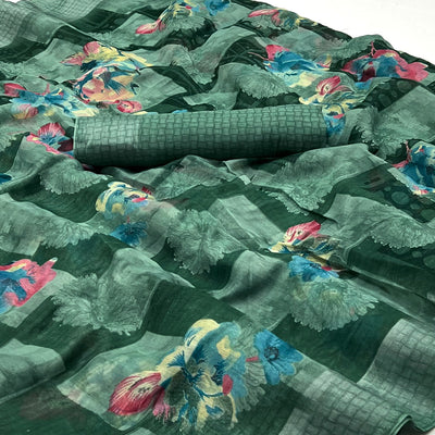 16green-floral-printed-linen-saree