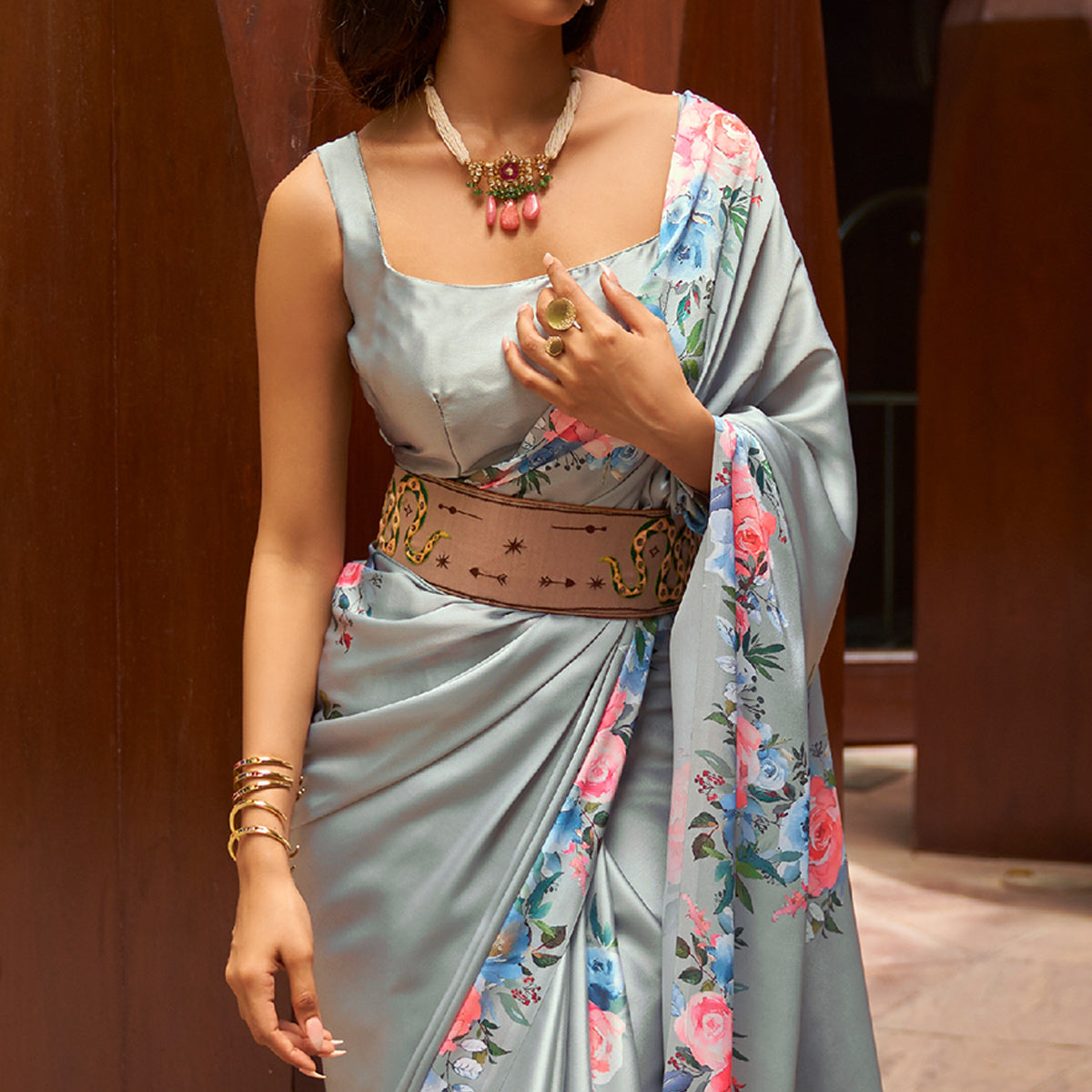 grey-floral-digital-printed-satin-saree