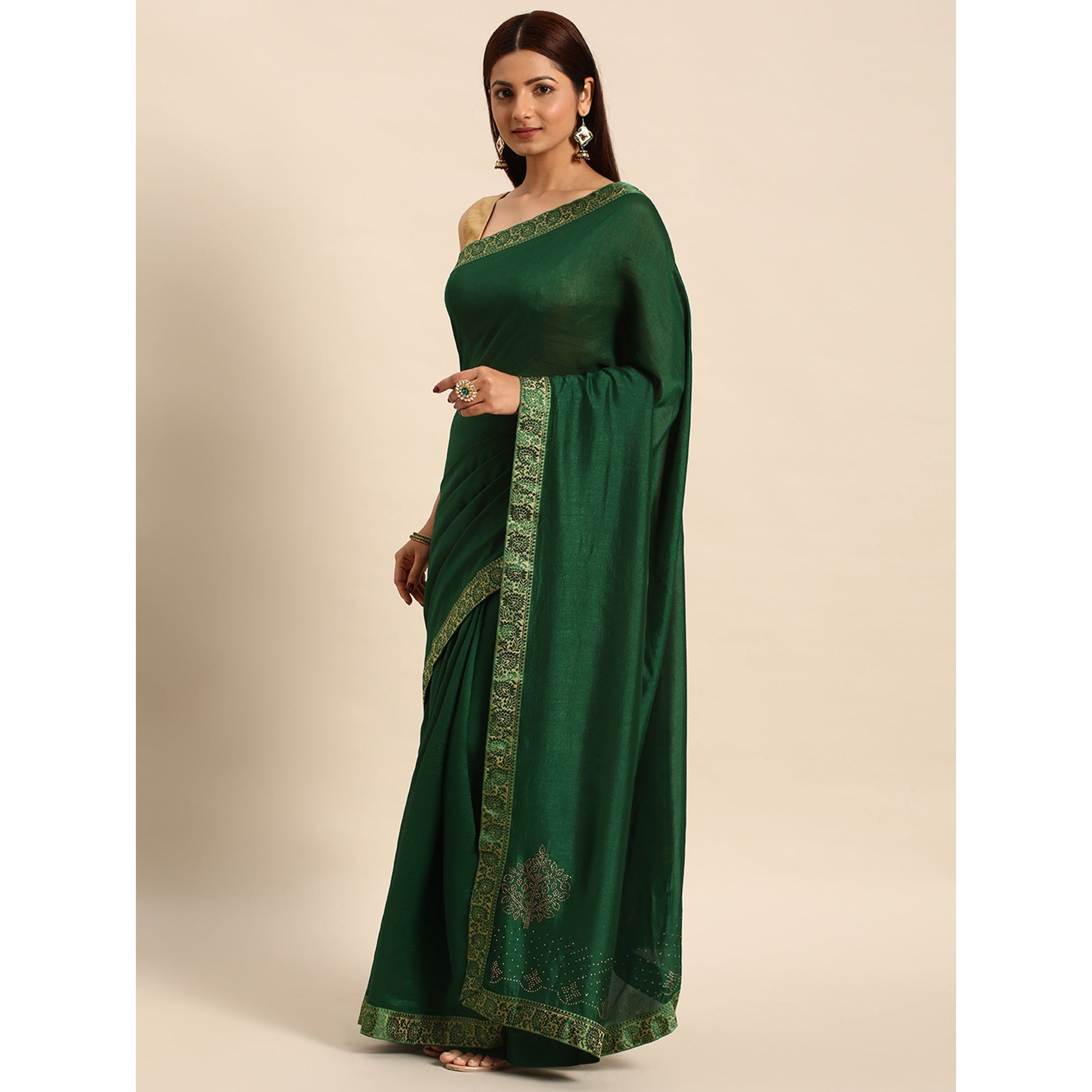 green-swaroski-work-vichitra-silk-saree