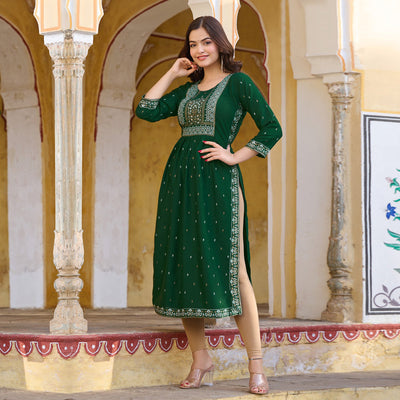 green-printed-rayon-naira-cut-kurti