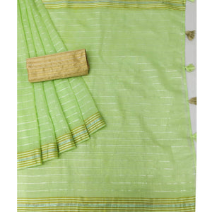green-woven-linen-saree-1