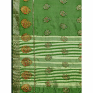 Mehendi Woven Organza Saree