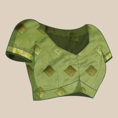 Mehendi Woven Organza Saree