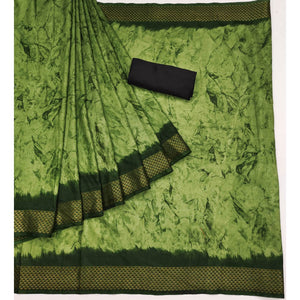 green-printed-art-silk-saree