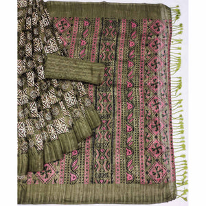 green-floral-printed-art-silk-saree-1