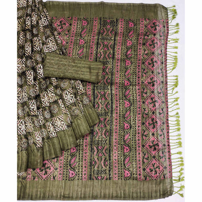 green-floral-printed-art-silk-saree-1