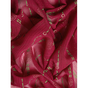 Maroon Foil Printed Zomato Saree