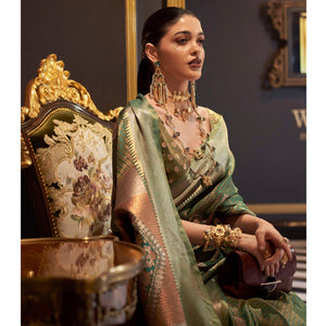 green-woven-art-silk-saree-with-tassels-13