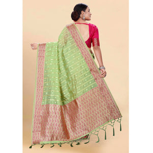 green-woven-organza-saree-with-tassels-18