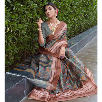 grey-floral-digital-printed-poly-cotton-saree