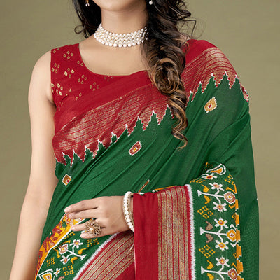 green-printed-jute-patola-saree-1