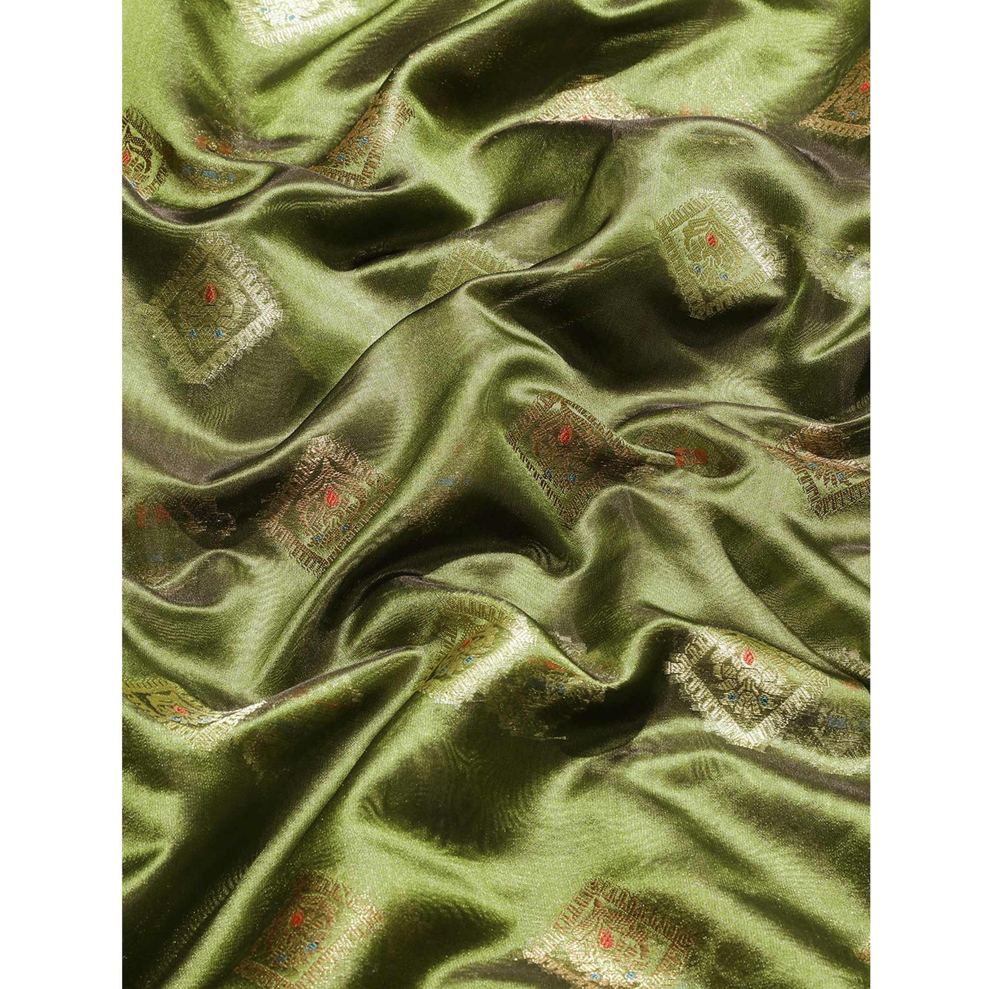 Mehendi Woven Organza Saree