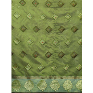 Mehendi Woven Organza Saree