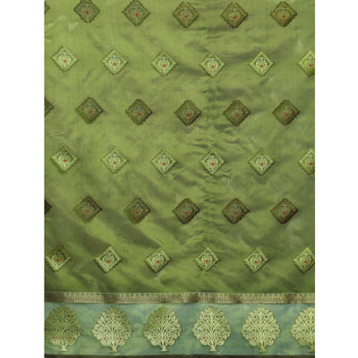 Mehendi Woven Organza Saree