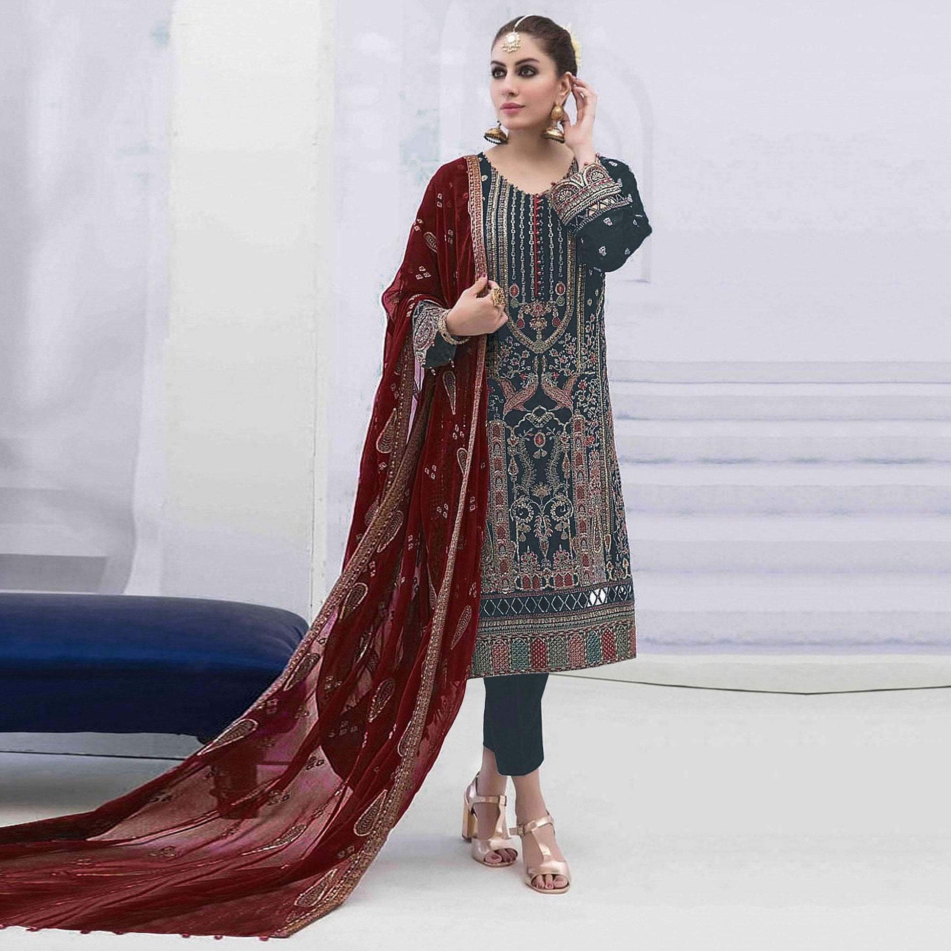 grey-embroidered-georgette-semi-stitched-pakistani-suit-1