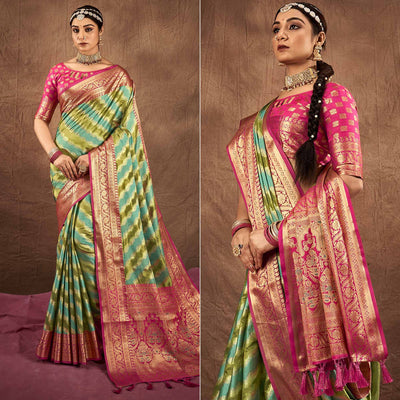 green-blue-woven-art-silk-saree