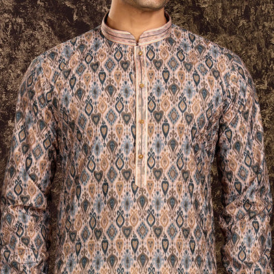grey-lucknowi-and-digital-printed-cotton-kurta-pyjama-set