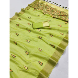 green-woven-art-silk-saree-with-tassels-4