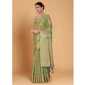 green-woven-organza-saree-with-tassels-13
