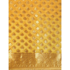 Mehendi Green Woven Organza Silk Saree With Tassels