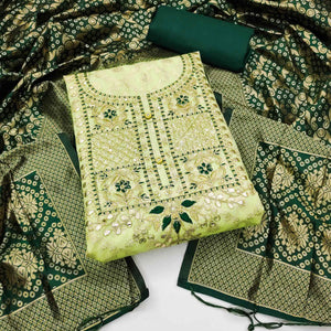 green-woven-with-embroidered-chanderi-dress-material