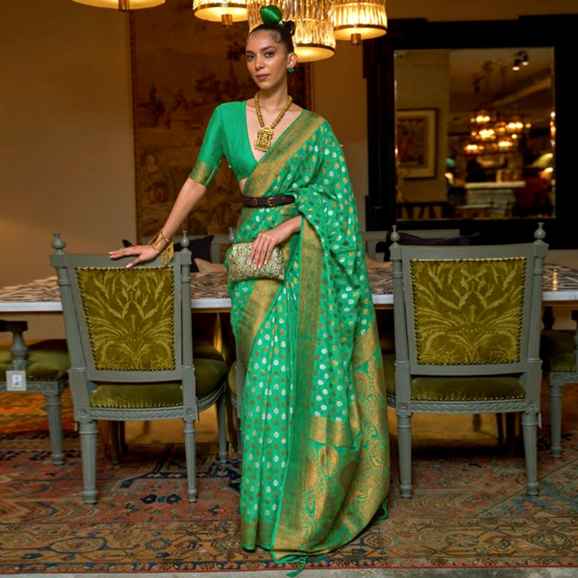 green-woven-khadi-silk-saree-with-tassels