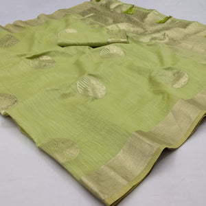 green-woven-art-silk-saree-with-tassels-6