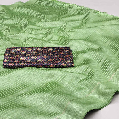 green-striped-pattern-manipuri-silk-saree