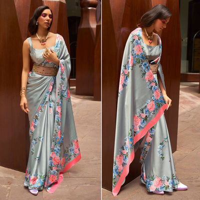 grey-floral-digital-printed-satin-saree