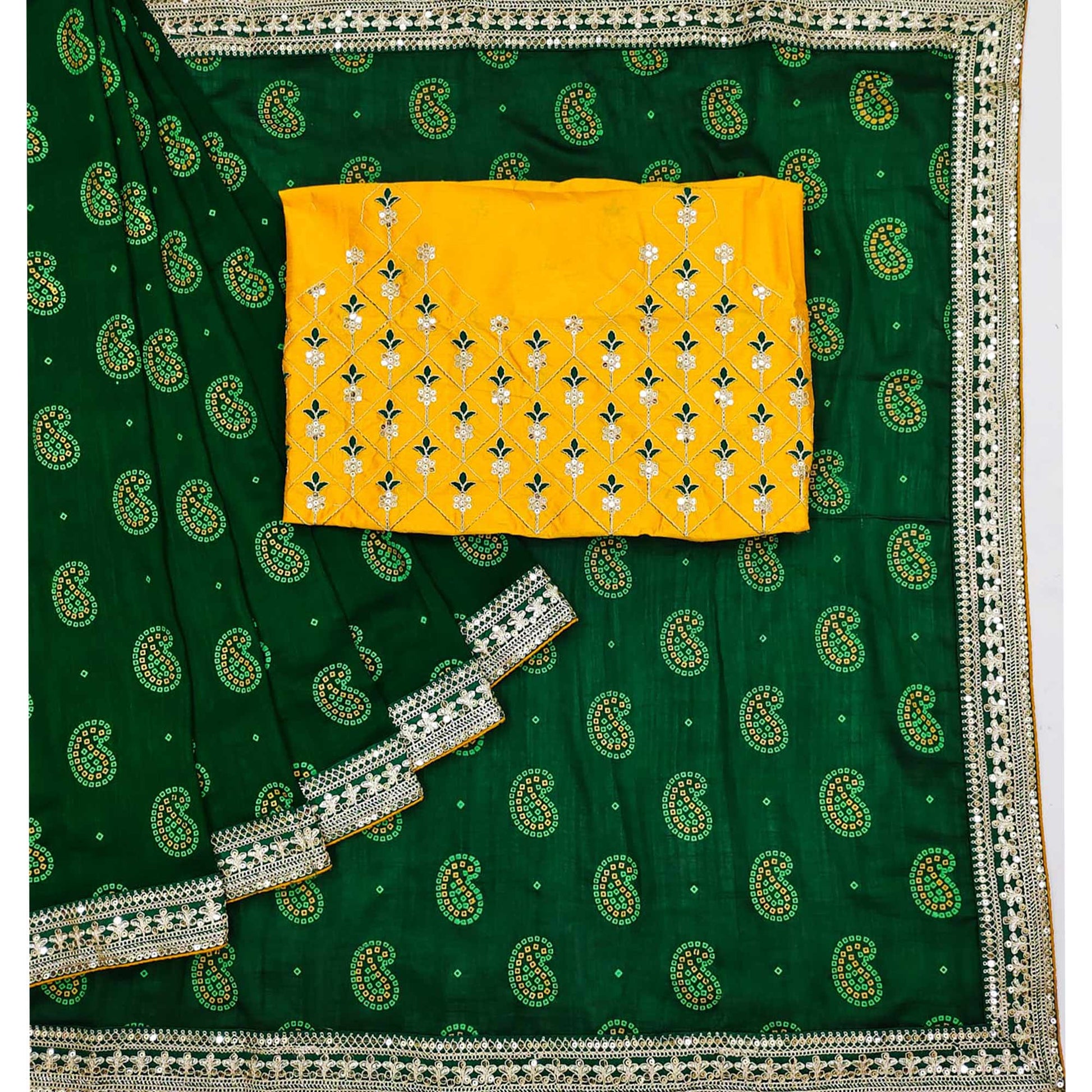 green-bandhani-printed-with-sequins-embroidered-vichitra-silk-saree