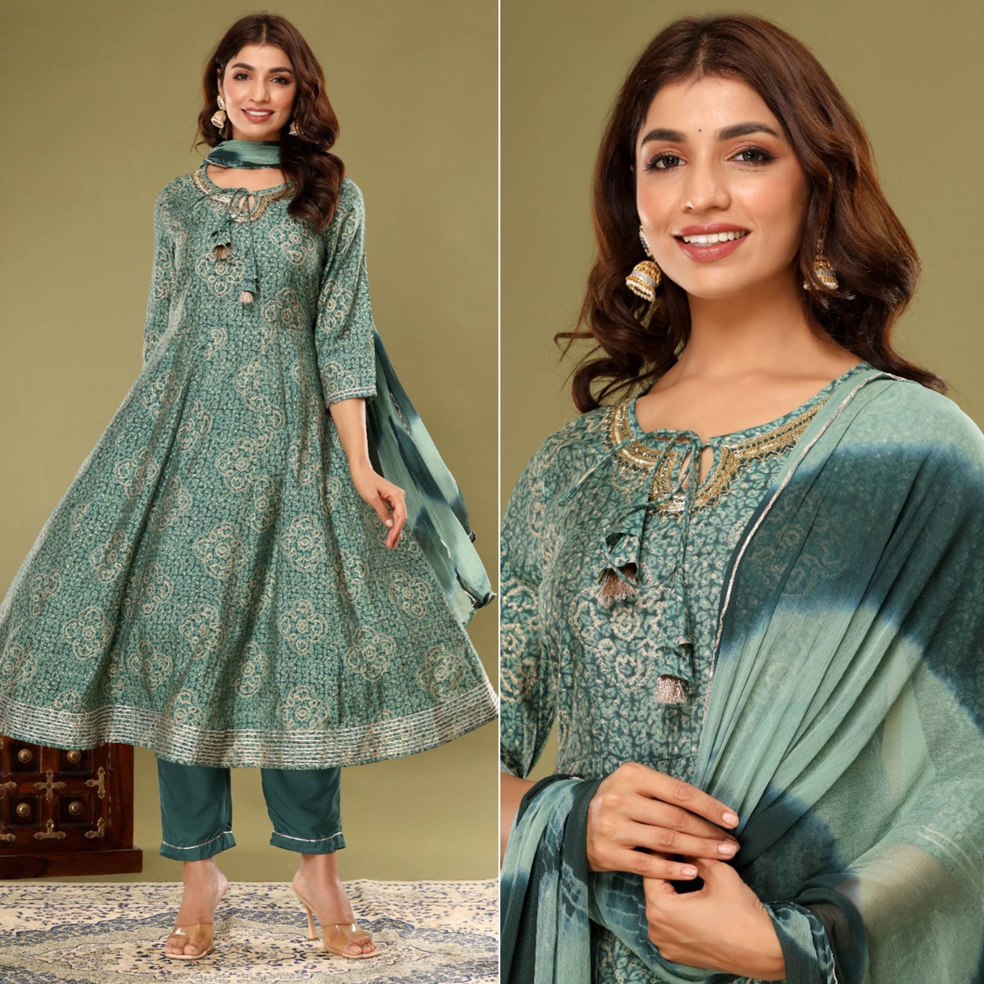 green-printed-with-gota-patti-work-muslin-anarkali-suit-1