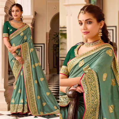 1-green-embroidered-vichitra-silk-saree-with-with-tassels