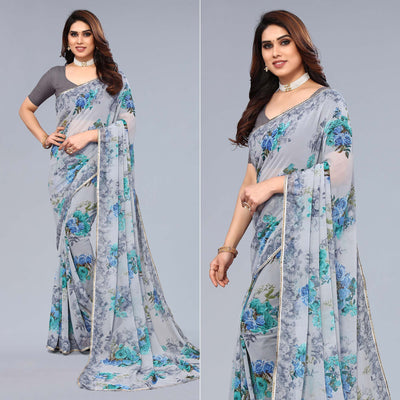 grey-floral-printed-georgette-saree-5