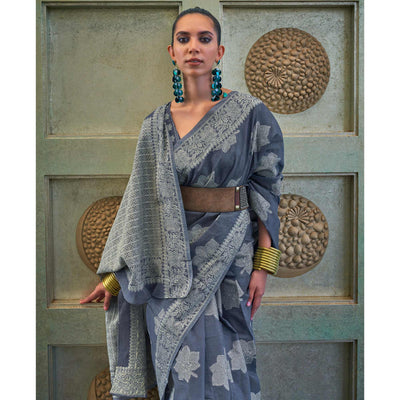grey-lucknowi-sequins-embroidered-art-silk-saree-1