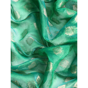 green-woven-organza-silk-saree-with-tassels