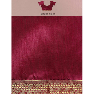 Maroon Foil Printed Zomato Saree