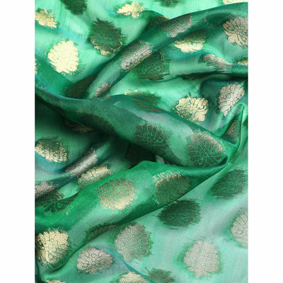 green-woven-organza-silk-saree-with-tassels-2