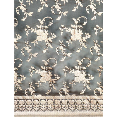 grey-floral-woven-organza-silk-saree-with-tassels
