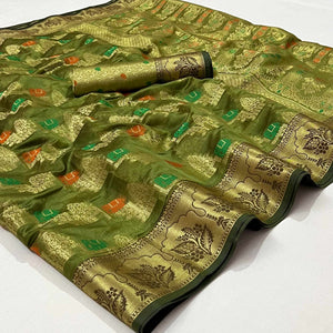 green-woven-organza-saree-2