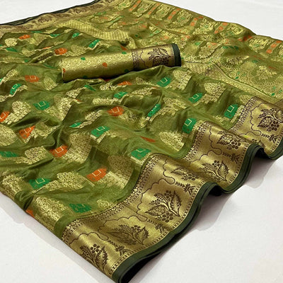 green-woven-organza-saree-2