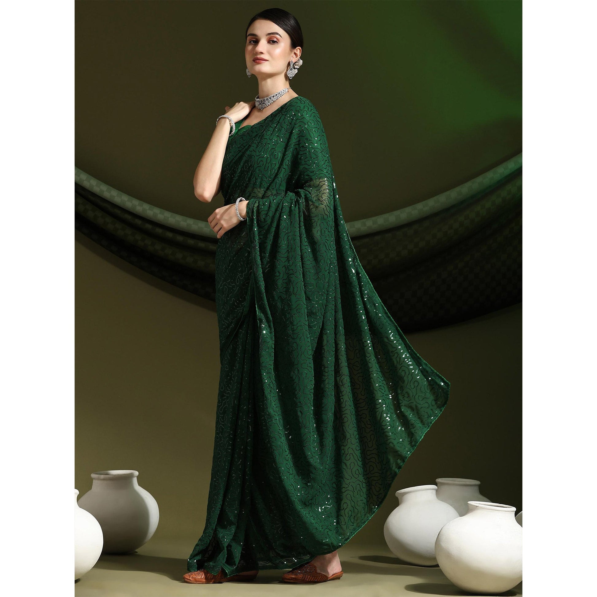 green-sequins-embroidered-georgette-saree