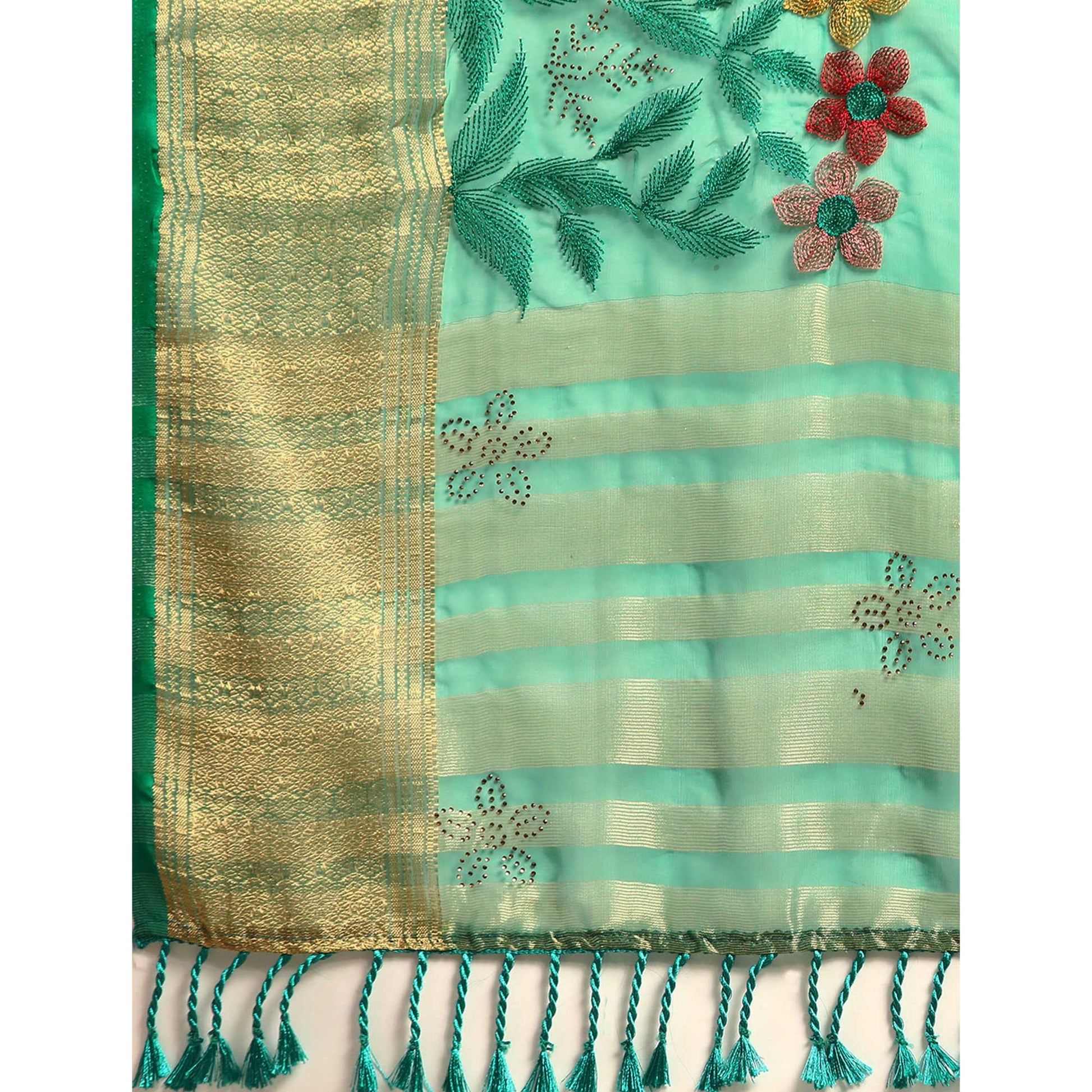 green-floral-embroidered-organza-saree-5