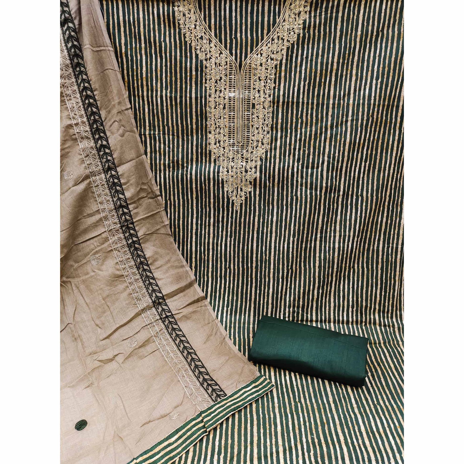 green-printed-with-sequins-embroidered-pure-cotton-dress-material