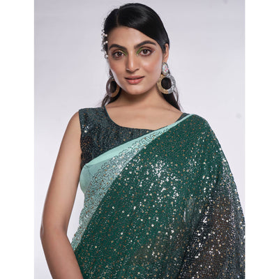 green-sequins-embroidered-georgette-saree-2