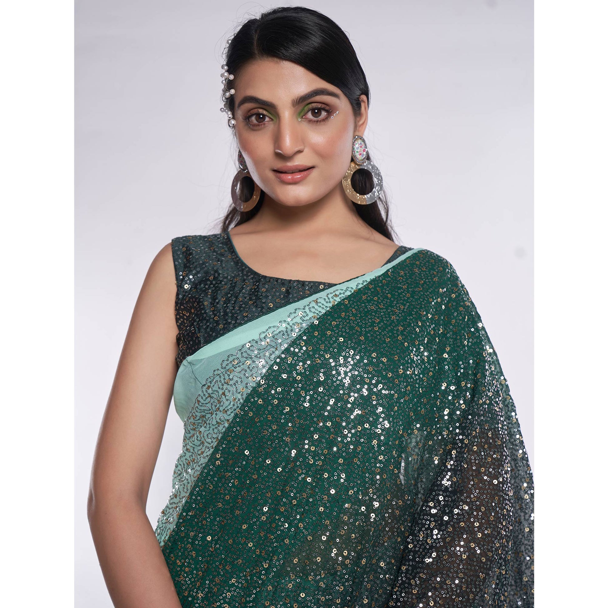 green-sequins-embroidered-georgette-saree-2